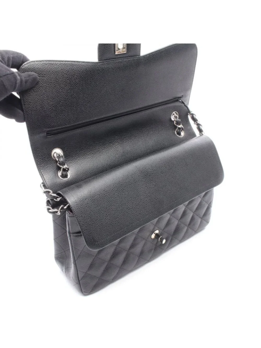 Chanel Shoulder Bag Maxi Quilted 30 Classic Large Double Flap Black Caviar